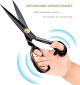 Homlynn 10 Inch Fabric Scissors Right-Handed Tailor's Shears Black view 5