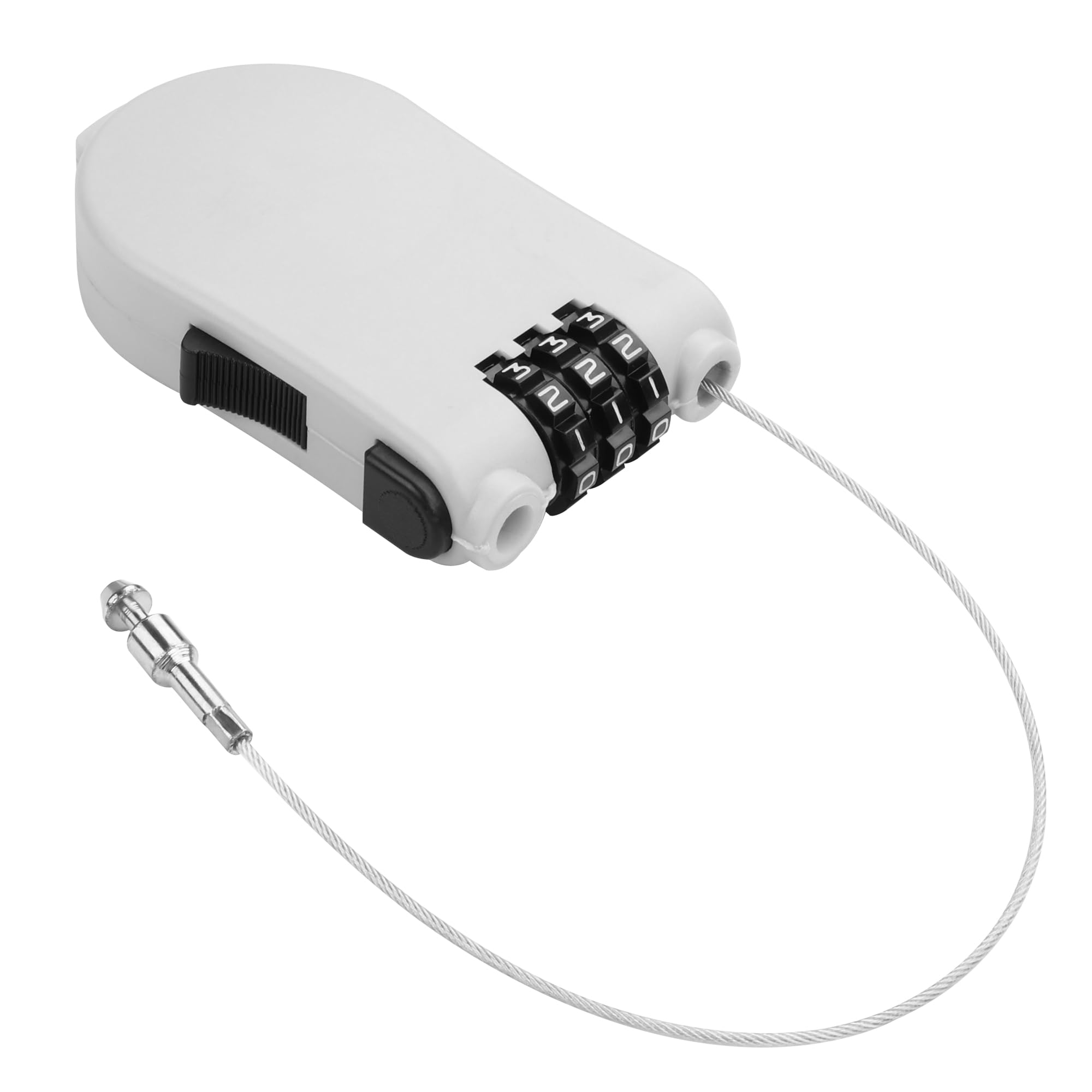 Photo 1 of YAODHAOD Retractable Steel Cable Luggage Lock 3 Digit Combination Lock Travel Bike Helmet Snowboard Lock,39in Retractable Steel Cable (Gray)