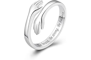 ACJFA Hug Rings for Women Sterling Silver Adjustable Ring for Women Daughter Hand Ring Jewelry for Birthday Gifts Holiday Gift for Women Teens