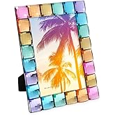 Isaac Jacobs Decorative Sparkling Jewel Picture Frame, Photo Display & Home Décor (4x6, Rainbow)