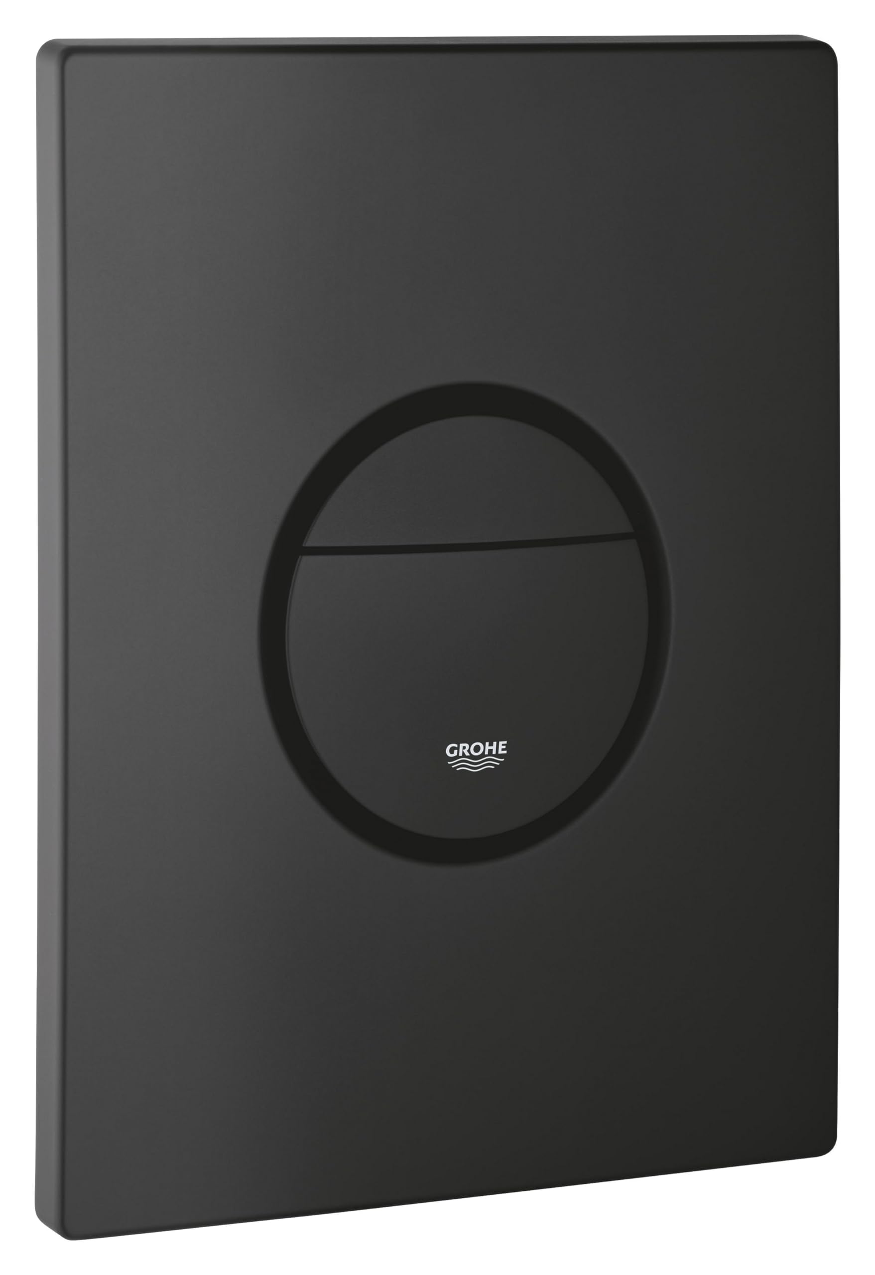 GROHE Nova Cosmopolitan Flush Plate for Concealed Cisterns (Dual Flush or Start-and-Stop Actuation for Pneumatic Drop Valve AV1, Water Saving, Versatile Fit), Size 156x197mm, Phantom Black, 38765KF0
