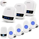 LIOTOIN Caregiver Pager Wireless Call Button Call Bell Call Light Alert Button for Home/Elderly/Patients/Disabled Nurse Alert System Emergency Button 3 Plugin Receivers 5 Waterproof Transmitters