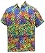 LA LEELA Men's Aloha Hawaiian Shirt Short Sleeve Button Down Casual Beach Party