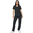 Monarch Uniforms Scrub Sets - Regular & Petite Stretchy Scrubs for Women - Set of Top & Pants
