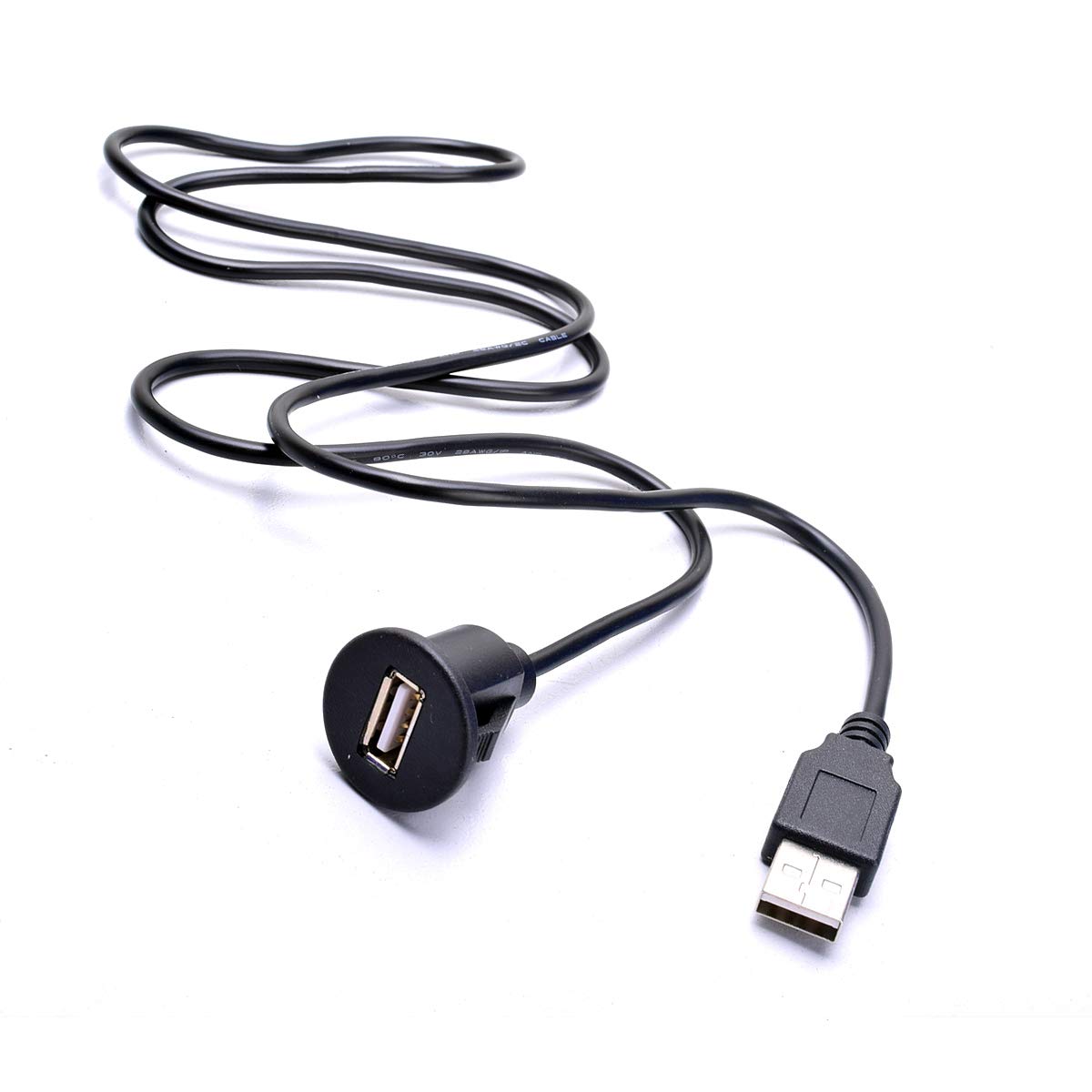 BGoodVision Universal Auto USB Extension Cable Dashboard Flush Mount for Car Radio Stereo Android Wince Head Unit CD DVD Media Player 3 Feet
