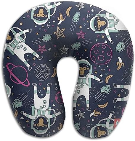 Monkey PatternSpace Travel Pillow U Shaped Pillow Memory Foam Washable Cover For Travel,Home,Neck Pain,Airplane,Car,Bus Or Camping