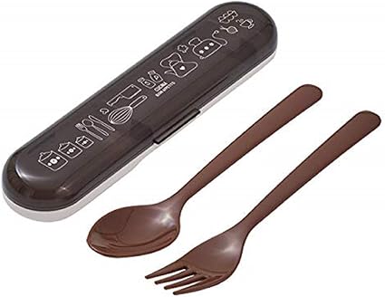 Amazon Co Jp 小森樹脂 弁当 カトラリー クチーナ スプーン フォークケースセット ブラック 17cm 携帯用に 日本製 ホーム キッチン