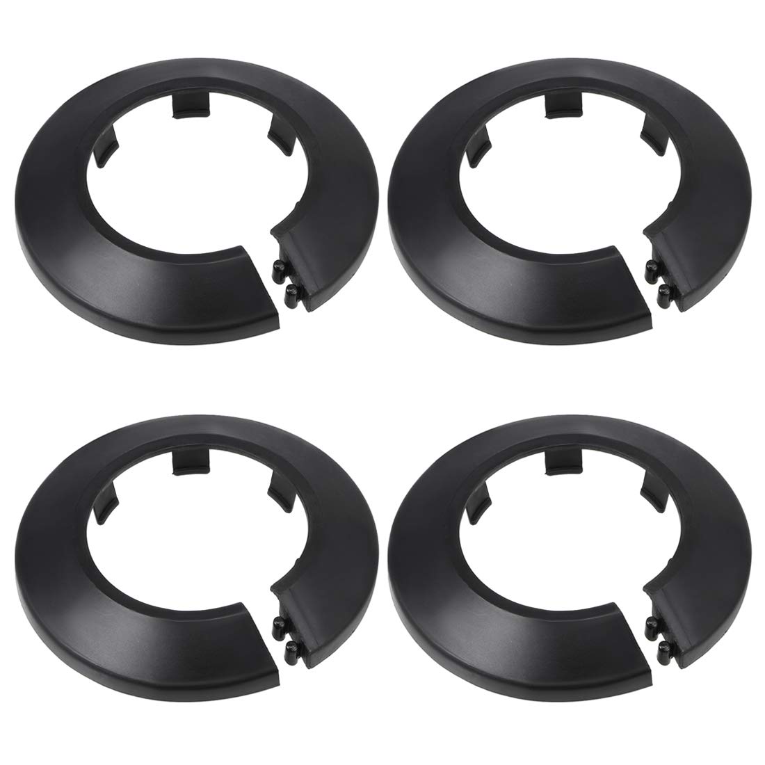 sourcing map 43mm Pipe Cover Decoration PP Plastic Water Pipe Escutcheon Black 4pcs