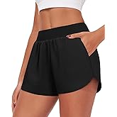 NIASHOT 3'' Athletic Workout Running Shorts for Women Knit Waistband Pocket with Liner