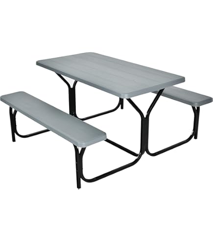 Amazon.com : Lifetime 60105 Wood Grain Picnic Table and Benches, 6