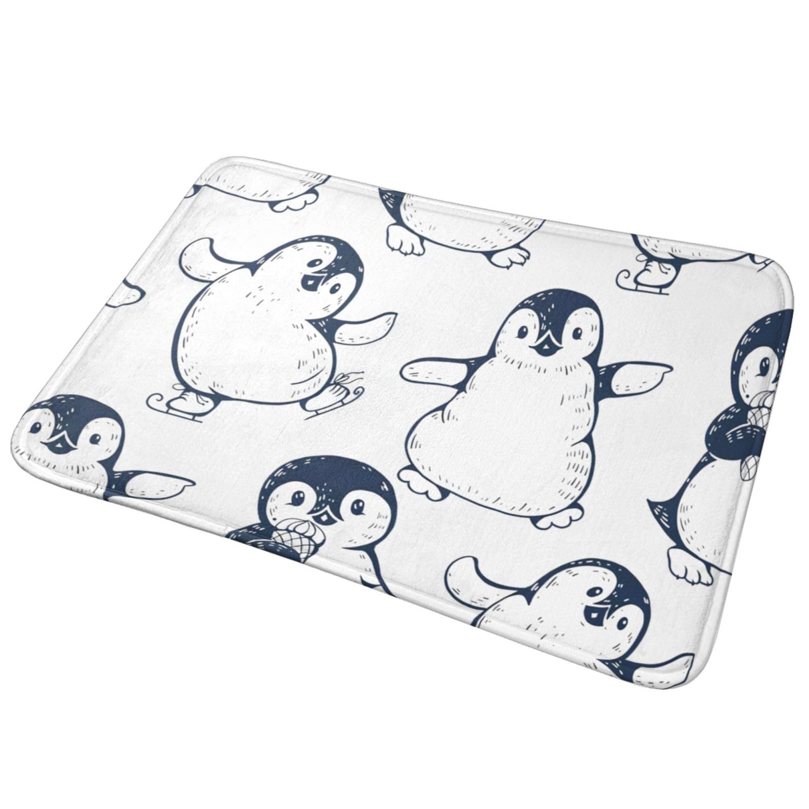 Photo 1 of Cute Penguins Bathroom Rugs Bath Rug 16 x 24 Inches, Non Slip Bath Carpet, Area Mat Home Decor Accessories for Shower Floor Tub Bedroom Kitchen