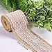 Whaline 473 Inches Burlap Ribbon Roll with White Lace Craft Ribbon Roll for DIY, Home Decor and Gift Wrap, 6 Rolls