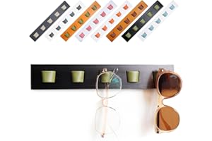 ACOCOFE Sunglass Organizer Glasses Holder,Wood Eyeglass Storage Holder,Sunglasses Rack Eyewear Display((Black-green)