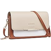Roulens Small Crossbody Bag for Women,Cell Phone Purse Women's Shoulder Handbags Wallet Purse with Credit Card Slots