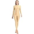 speerise Adult High Neck Zip One Piece Unitard Full Body Leotard Bodycon Jumpsuit for Women
