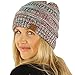 C.C Quad Color Warm Chunky Thick Stretchy Knit Slouchy Beanie Skull Cap Hat Teal by SK Hat Shop