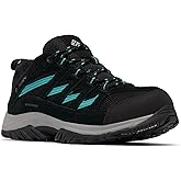 Columbia Women's Crestwood Waterproof Low Rise Trekking and Hiking Shoes, Black Teal, 9.5