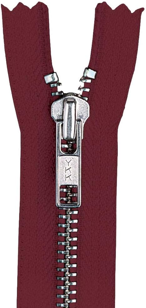 YKK Reißverschluss Metall silber teilbar 5 mm 65 cm 527, weinrot ...