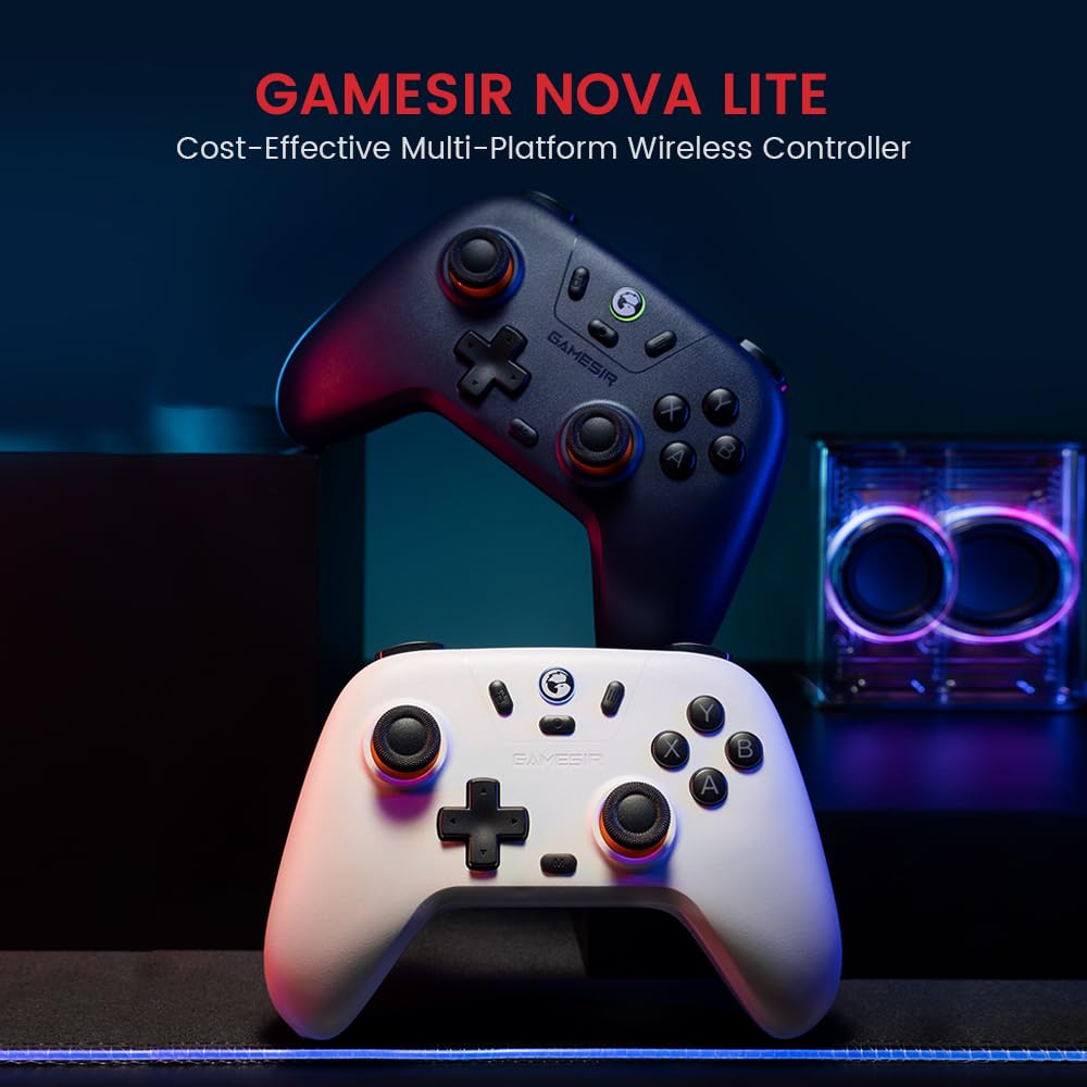 GameSir Nova Lite 2.4g Wireless Controller for Windows PC, iPhone, Android, Switch & Steam Deck, Bluetooth Controller Gamepad with Hall Effect Trigger,Turbo,Rumble Vibration (Nova Lite Purple)