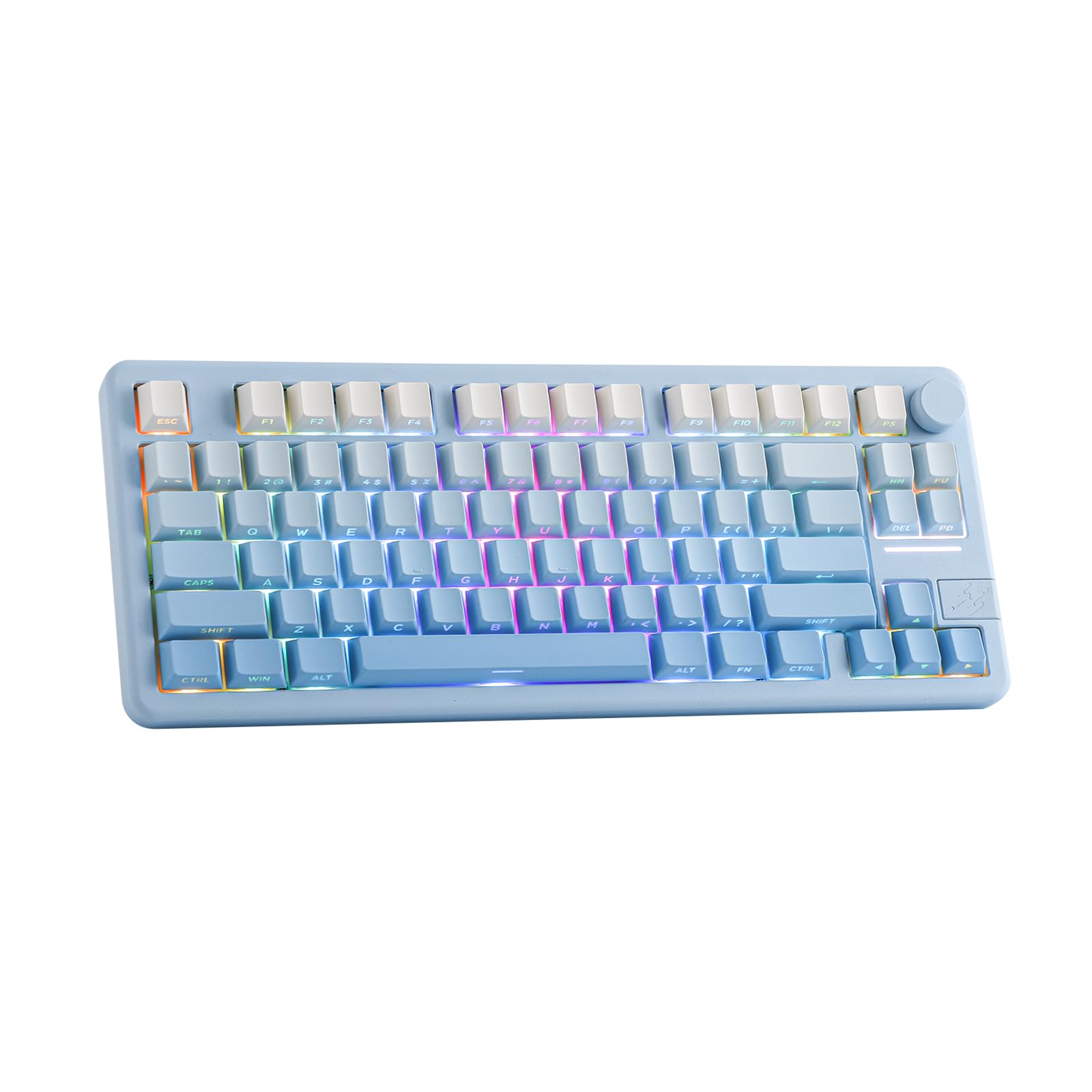EPOMAKER Galaxy70 Wireless Gaming Keyboard, 75% Aluminium Mechanical Keyboard, Bluetooth 5.0/2.4GHz/USB-C Wired, Programmable, Hot Swappable, for PC/Mac/Office/Gaming (Blue, Wisteria Linear Switch)
