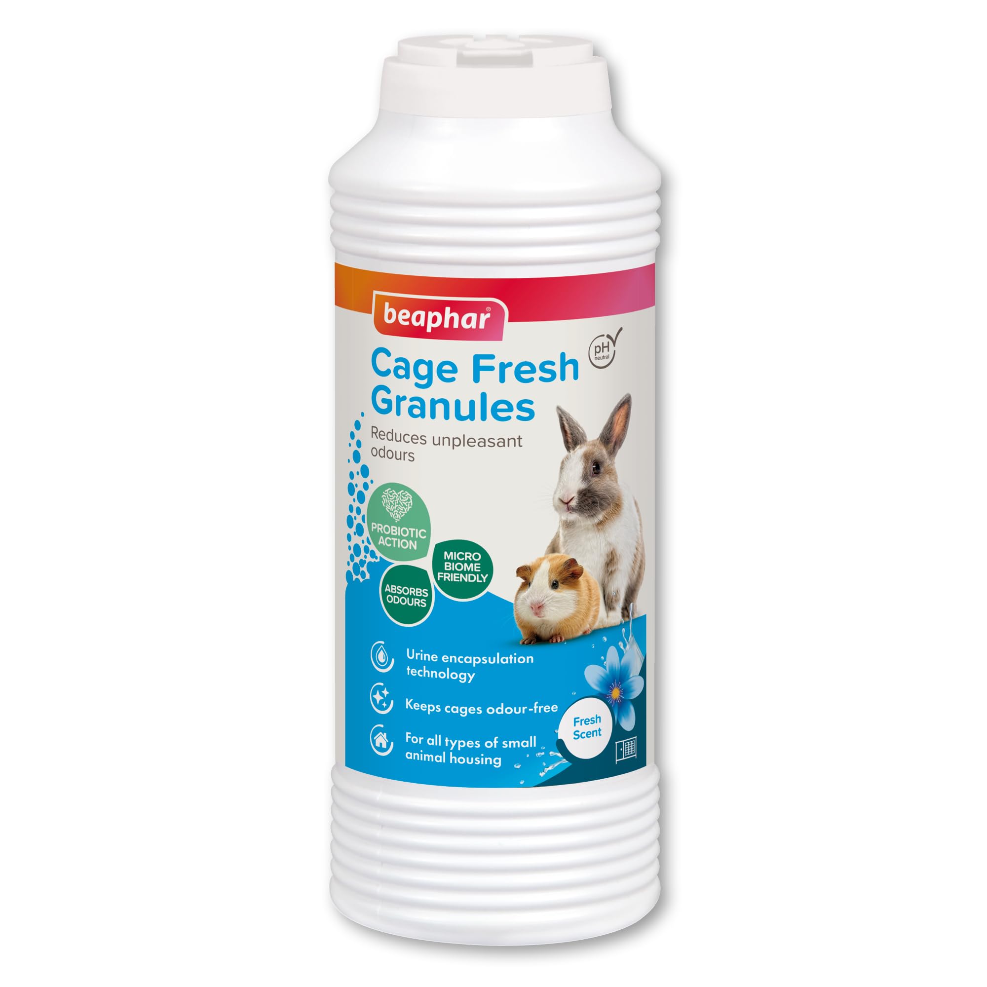Beaphar - Cage Fresh Granules - For Animal Cages, Hutches & Litter Trays โ Keeps Cages Fresher for Longer โ Traps & Destroys Odours With Urine Encapsulation Probiotic Technology โ Fresh Scent โ 600g