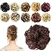 FESHFEN Synthetic Hair Bun Extensions Scrunchy Messy Hair Scrunchies Hair Pieces for Women Updo Ponytail Hair Extensions Hair Donut Hair Chignons Hair Accessories