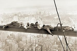New York City (Men Asleep on Girder, Sleeping Above) Art Poster Print - 24x36 Poster Print, 36x24 Poster Print, 36x24