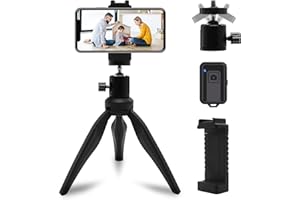 Small Tripod for iPhone, LINKCOOL Lightweight Desktop Mini Tripod for Phone Compatible with Cellphone Camera DSLR with Univer