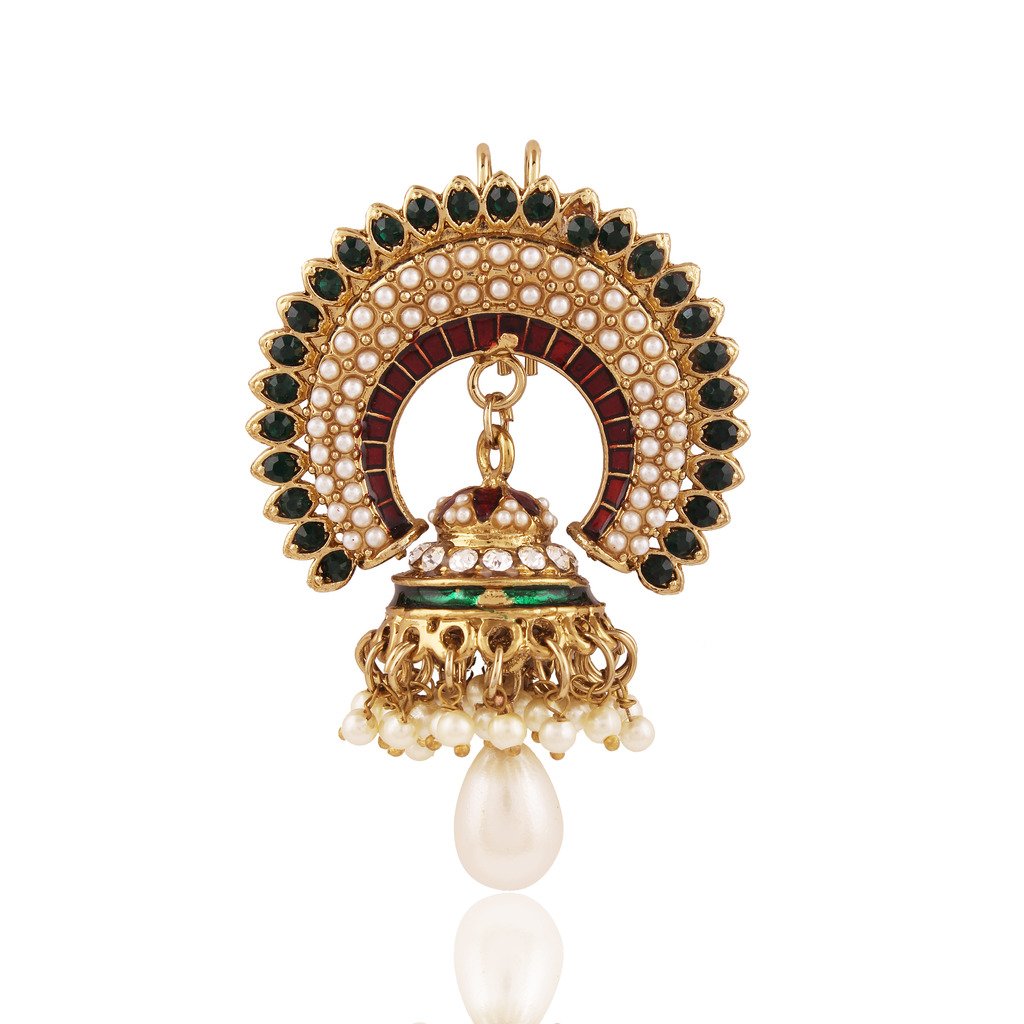 Buy Traditional Gold Plated Elegantly Handcrafted Pearl Jhumka Hair Pin