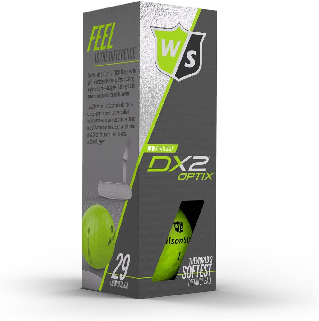 Wilson Staff DX2 Optix Golf Balls Pack of 3