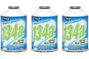 GENERIC R134a Industrial Replacement | 12oz Can with UV DYE Leak Finder Solution + SELF Seal Valve. AC Recharging (3 cans) Made in The USA Safe for Gas & Diesel Freon