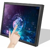 VSDISPLAY 15'' 1024x768 4:3 LCD Touchscreen Industrial Monitor Dual Speaker | IPS Display with H/D/VGA/DVI Video Input,Metal Shell with Bracket