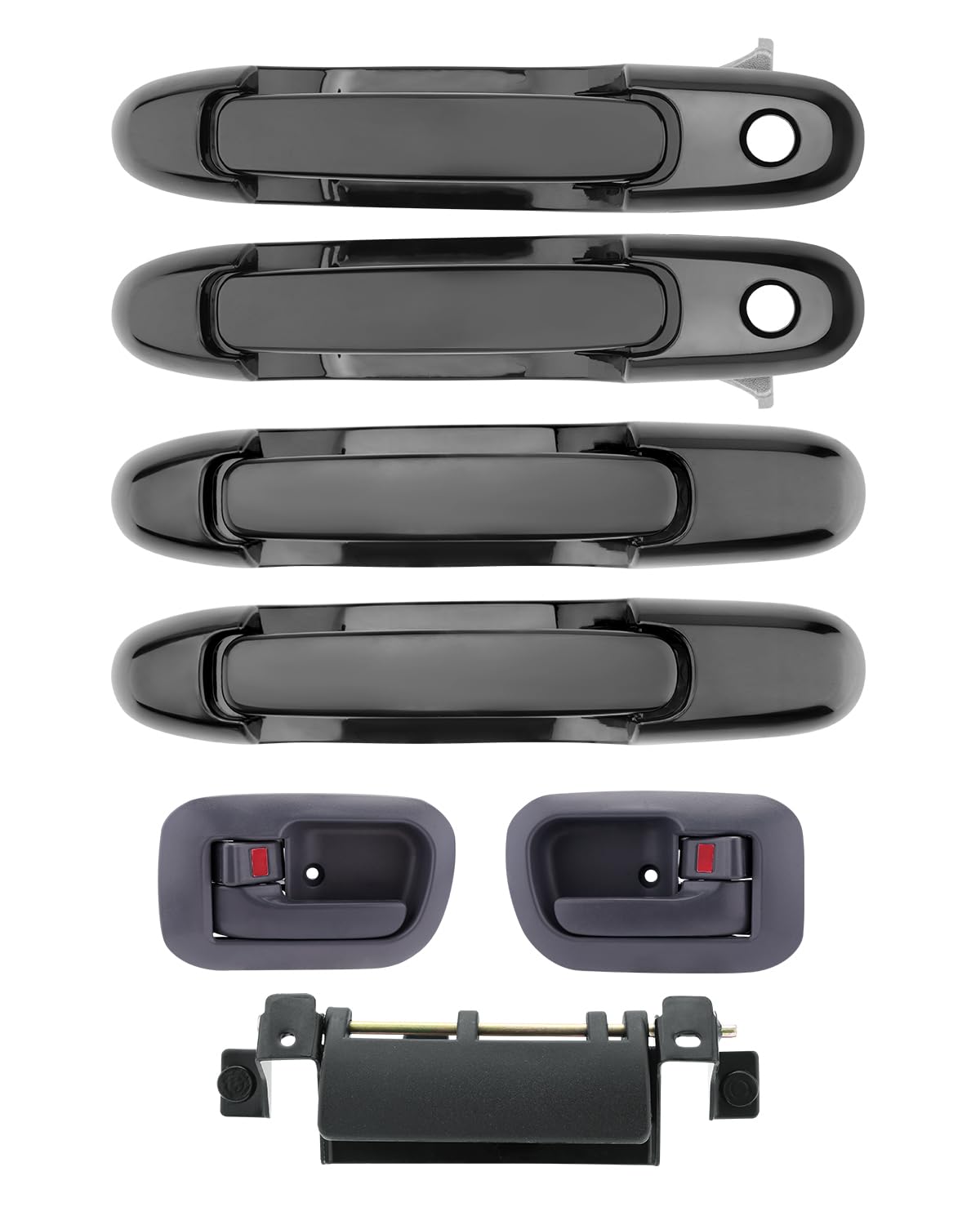 Photo 1 of 79600 Door Handles (7PCS), Compatible with 1998-2003 Toyota Sienna, Gray Interior & Exterior & Tail Gate Liftgate Door Handle Set, Front & Rear & Left & Right, Replace# 80850,80357,80359,80533,80504