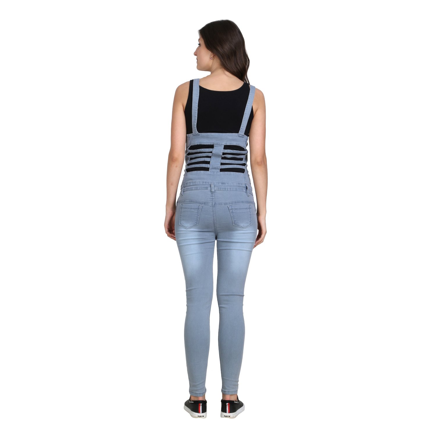 broadstar denim grey casual dungaree for women