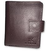 K KANAK King Genuine Leather Wallet, Compact Bifold with Tab Closure, 4.5 inches x 3.7 inches x 1 inch (ROSEWOOD)