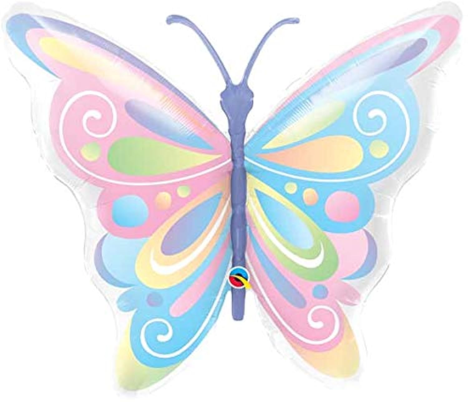 Qualatex Large Pastel Rainbow Butterfly Shape Helium Balloon