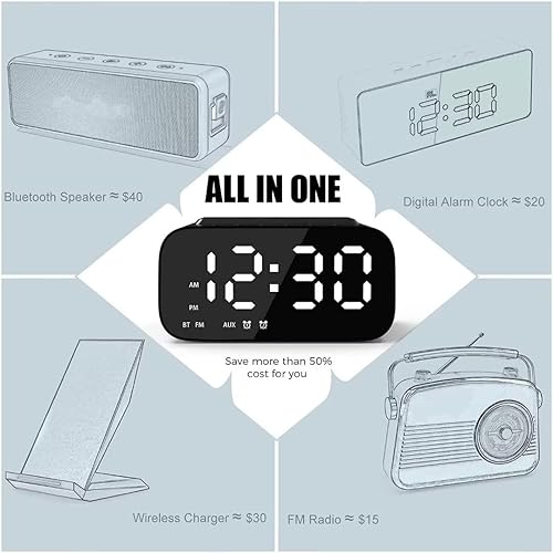 Digital Alarm Clock Bedside Wireless Charger and USB Charging