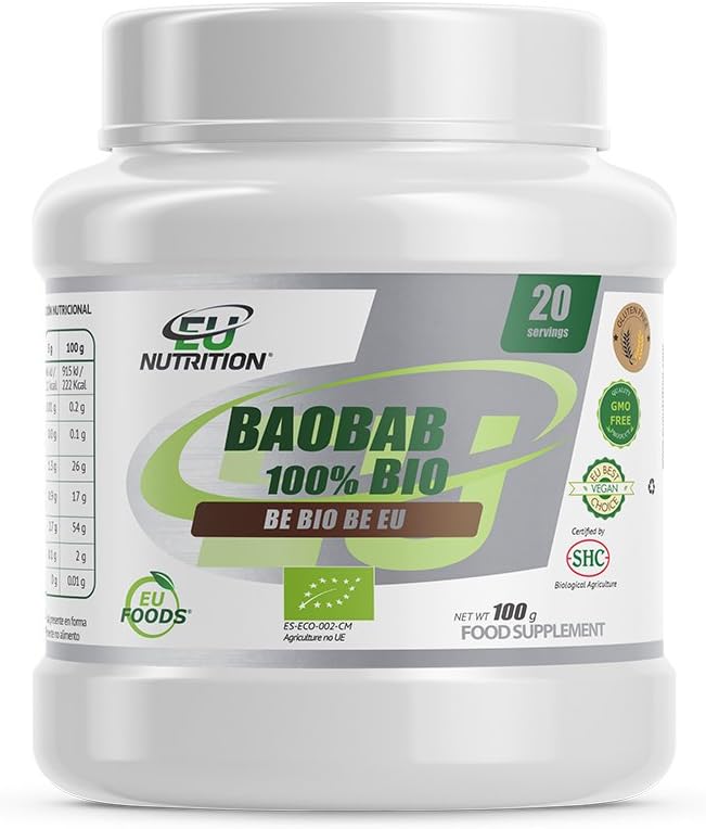 Eu Nutrition Unisex's Baobab 100% Bio Food Supplement, 100 G, Multi-Coloured