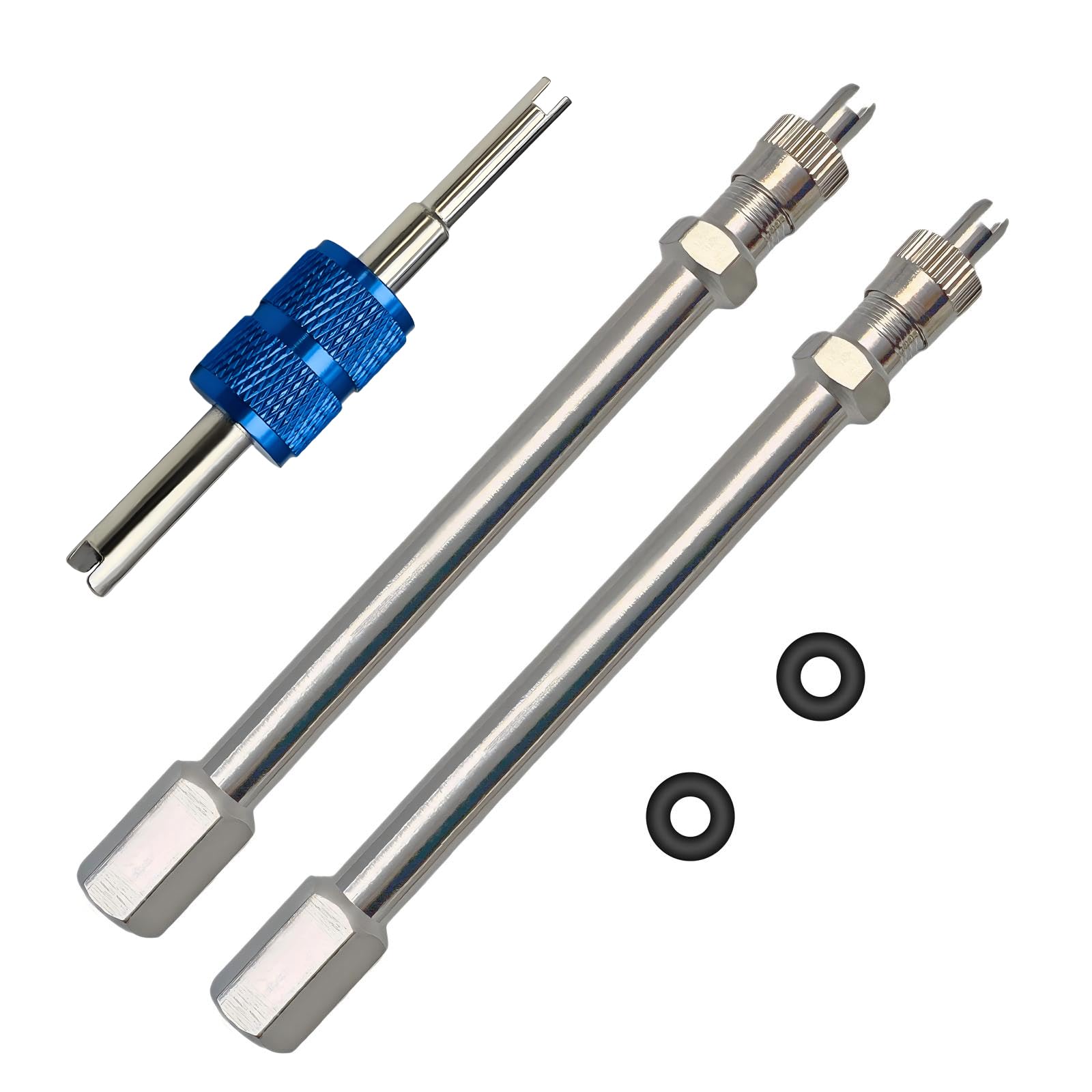 Photo 1 of 2Inch Dually Valve Stem Extenders,Set of 2Pcs,Heavey Duty,50mm Straight Metal Dual Wheel Valve Stem Extensions for Truck Tires, RV Tires, Motorhome, Coach, Pickup, Motorcycle, Bike, Trailer