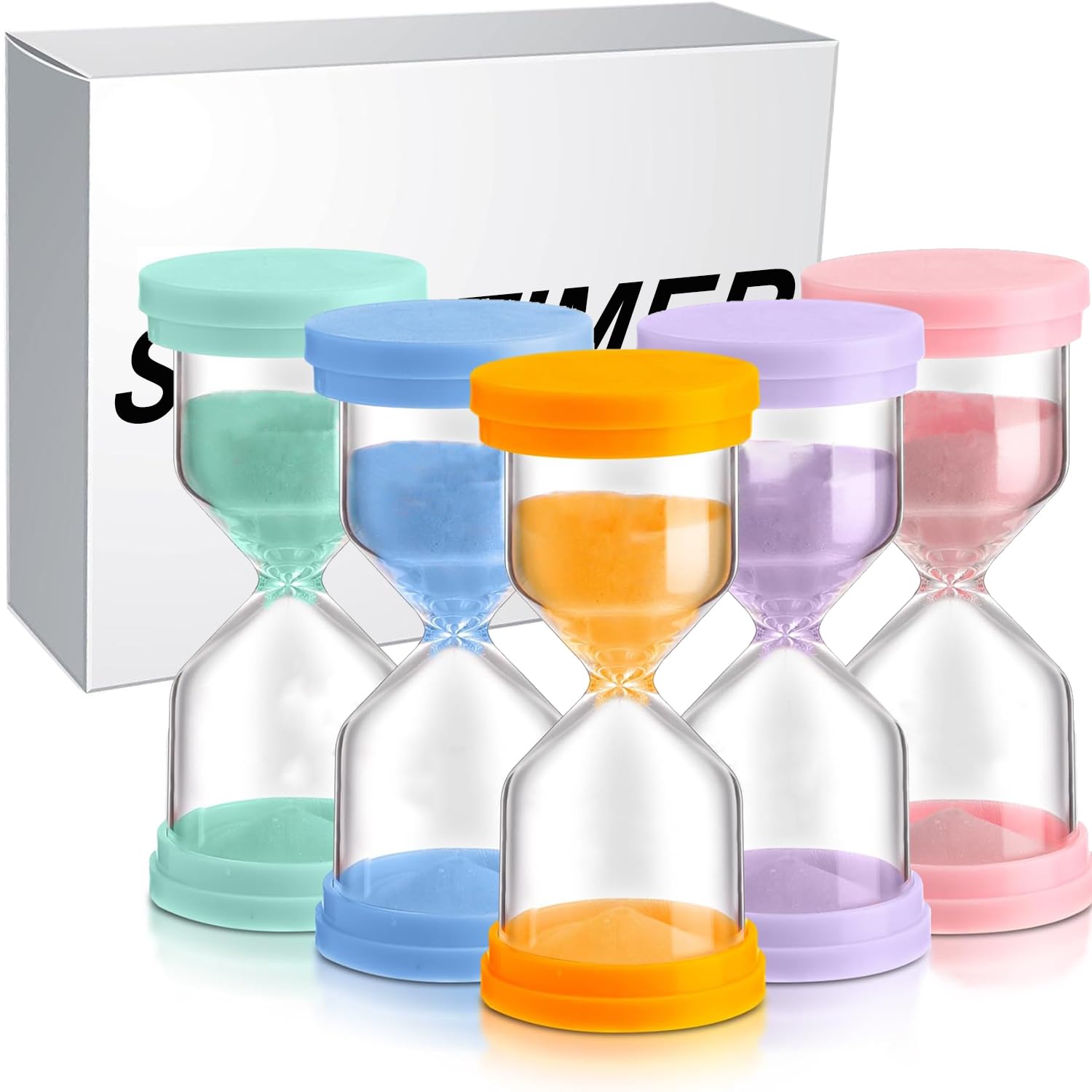 Sand Timer Set 3/5/10/15/30 Minutes, SandTimer Set for Children, SandGlass Classroom Games, Home Kitchen, Office