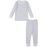 Kissy Kissy Baby Girls Infant Ribbon Stripe Bouquets Blue Print Long Pajamas Set