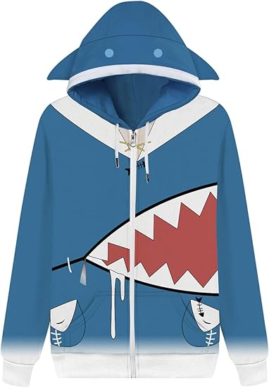 GAWR Gura Cosplay Hoodie 3D Gedruckt 