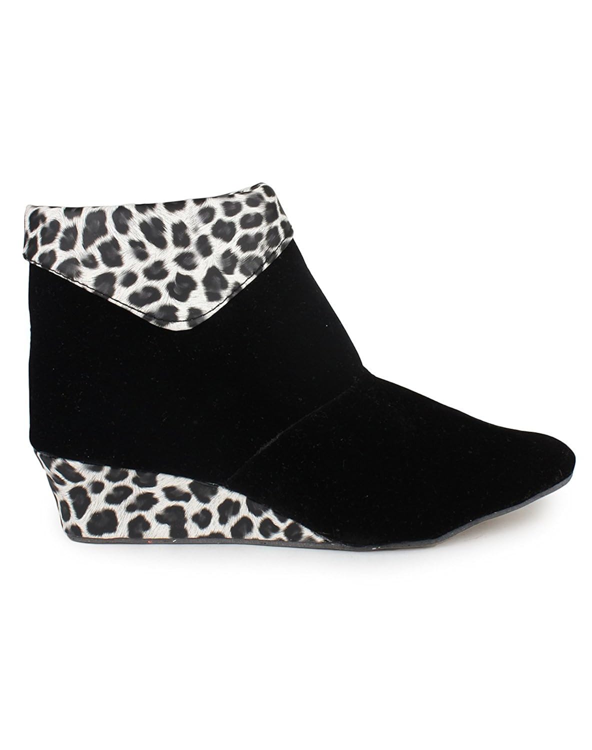 rgk's women's black velvet long shoes / boot for girls