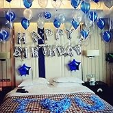iPartycool 50Pcs Happy Birthday Balloon Decorations, 3D Premium Reusable Aluminum Foil Birthday Banner and Ecofriendly Big Star and Latex Balloons Set for Birthday Party Decorations and Supplies