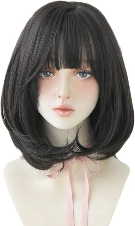 Amazon 女性用ウィッグショートフワフワヘアウィッグ前髪合成ファッションかわいいコスプレウィッグパーティーハロウィンインナーバックルフルトップヘアセットネット Diy 工具 ガーデン