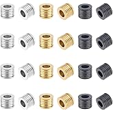 UNICRAFTALE 24pcs 3 Colors Paracord Bead Column Spacer Beads Beads 4mm Inner Stainless Steel Grooved Tube Beads Lanyard Beads for Knives Pendant Flashlight Bracelet