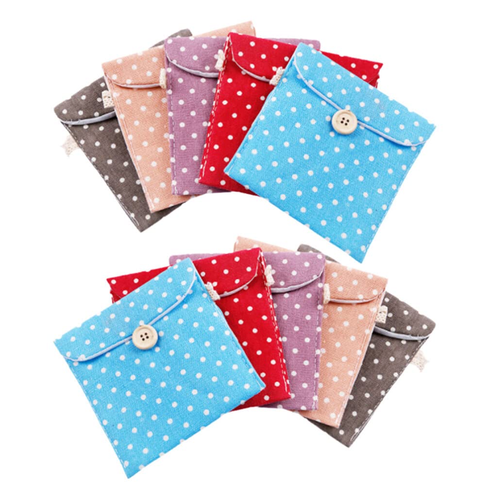 10PCS Sanitary Napkin Storage Bag with Button Purse Holder Towel Container Organizer for Girls