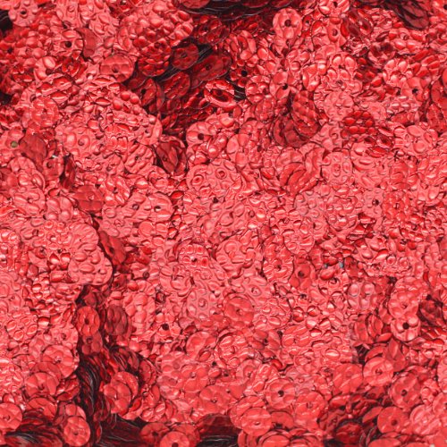 5mm Flat Round SEQUIN PAILLETTES ~ Red Metallic Snakeskin Lizard Embossed ~ Loose sequins for embroidery, bridal, applique, arts, crafts, and embellishment. Made in USA.