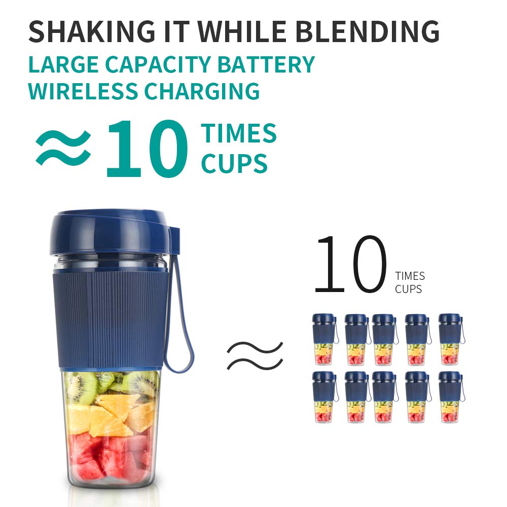 Portable Mini Fruit Juice Blender - DigitalLife Rechargeable Fruit Juice Mixer for Weaning food/Milkshake/Smoothie - Blender Cup for Home/Outdoors (300ml)