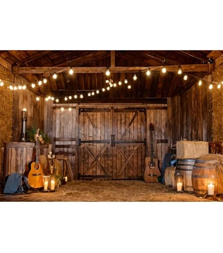 Ttincceer Telón Fotográfico De Vinilo De 150x100 Cm Con Motivos De Granero Vaquero Y Casa De Madera, Ideal Para Estudios Y Eventos